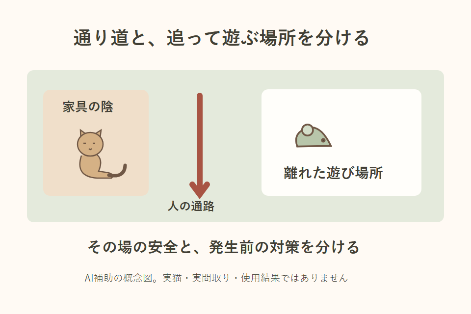 通り道と遊ぶ場所を分けた独自説明図